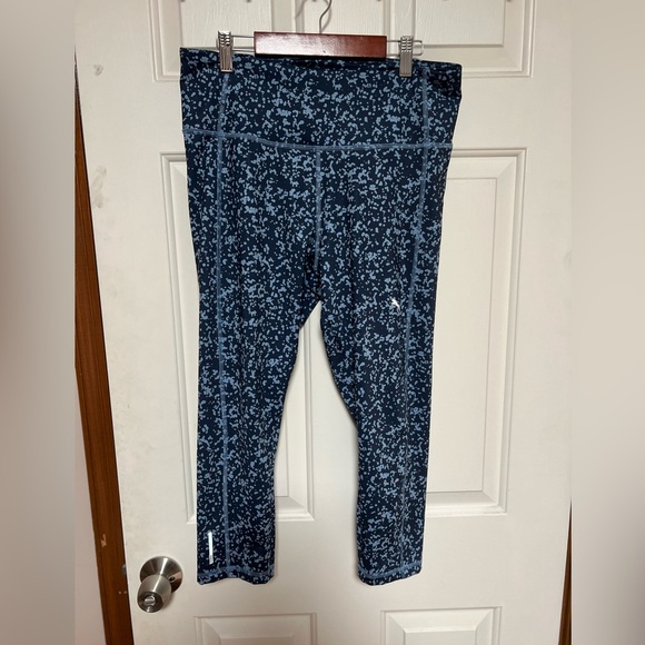 Puma Women’s Cropped Leggings | Blue Patterned Activewear L - Picture 1 of 5